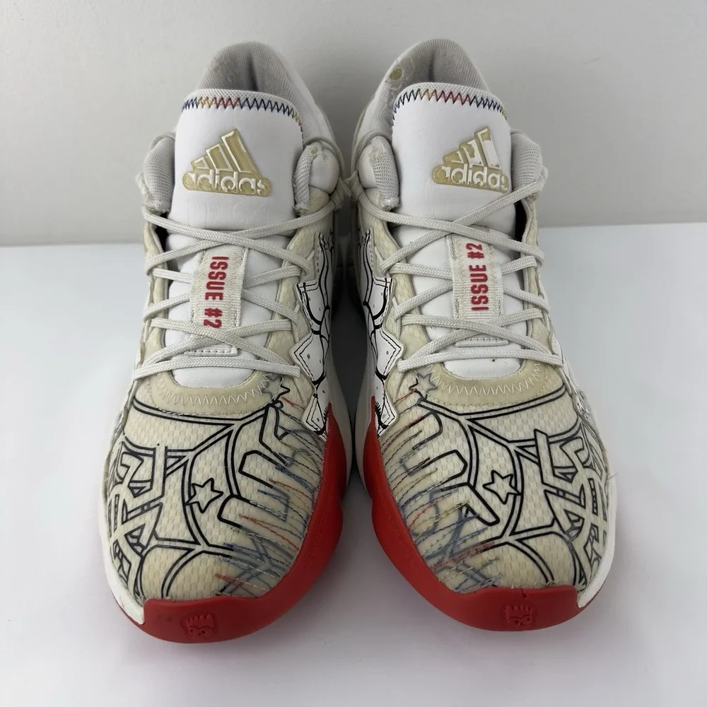 Adidas DON Issue #2 Negativity‎ White Multi Men's Size 7 Basketball Shoes - Picture 2 of 10